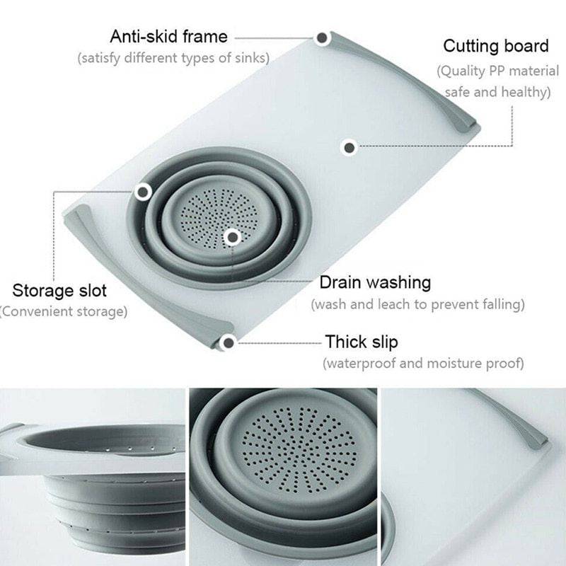 Innovative Multi-Functional 3 in 1 Chopping Board Detachable Folding Drain Basket Sink Cutting Board - YLORESHOP