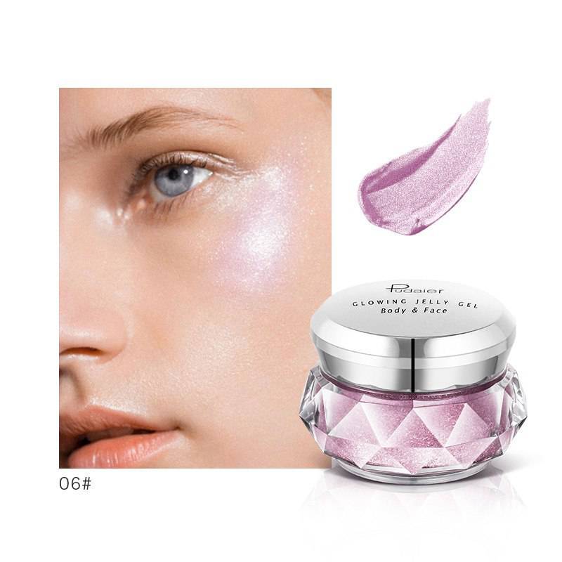 Face Highlighter Jelly Gel Mermaid Eyeshadow Glow Body Glitter Festival Makeup Iluminador Gold Liquid Highlighter Bronzer - YLORESHOP