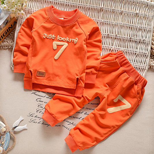 Two-piece tracksuit with long-sleeved trousers in cotton for children - YLORESHOP