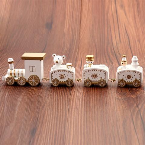 4pcs Mini Wooden Train Toys