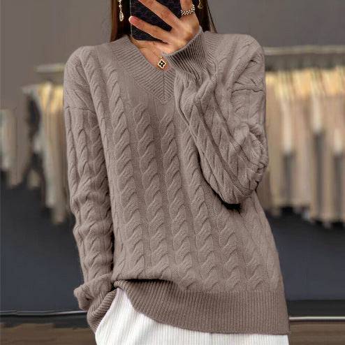 Maglione pullover maglione con scollo a V da donna