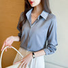 High-grade Non-ironing Anti-wrinkle Shirt Women's Solid Color Acetate Shirt - YLORESHOP