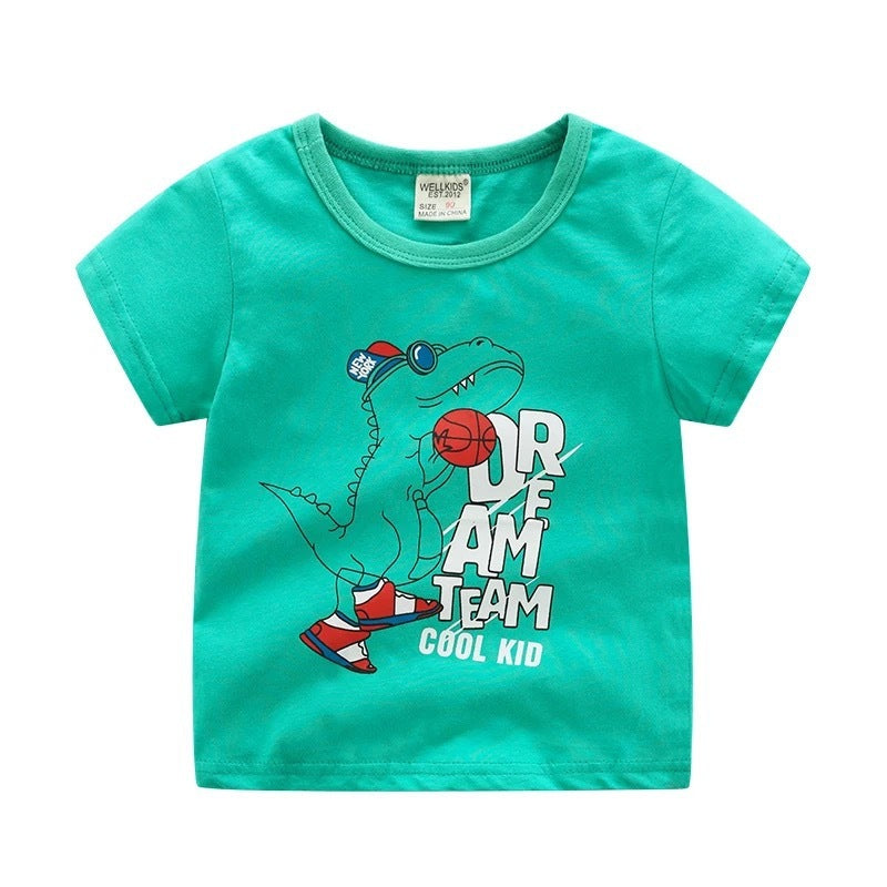Children's summer cartoon print T-shirt - YLORESHOP