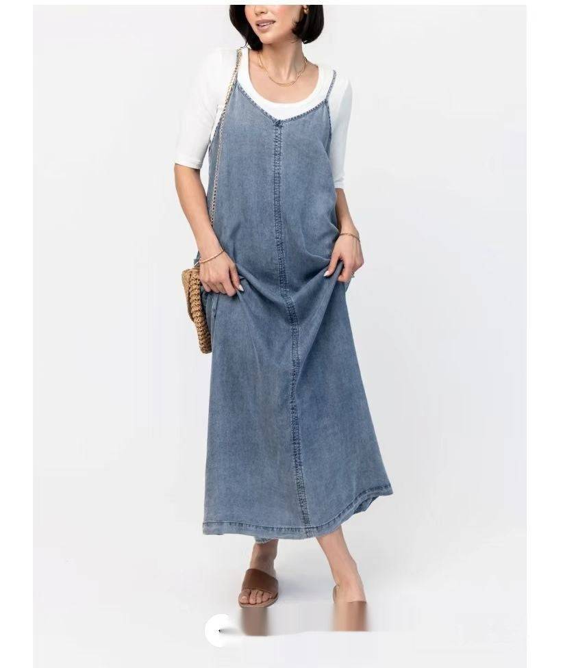 New Suspender Leisure Denim Dress - YLORESHOP