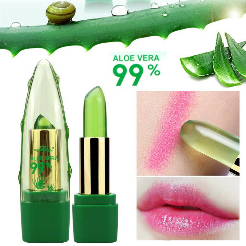 Aloe Vera Gel Color Changing Lipstick Gloss  Moisturizer Anti-drying Desalination Fine-grain Lip Blam Care - YLORESHOP