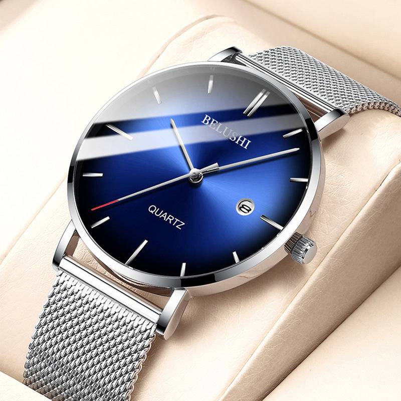 Blue Light Ultra-thin Fashion Men's Waterproof Quartz Watch - YLORESHOP