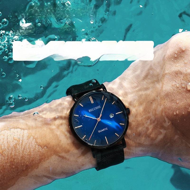 Blue Light Ultra-thin Fashion Men's Waterproof Quartz Watch - YLORESHOP