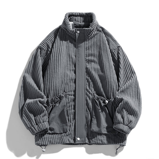 Corduroy Coat Men's Spring And Autumn Loose Plus Size Men's Clothing Plus-sized Plus-sized Fat Jacket Autumn Clothing - YLORESHOP