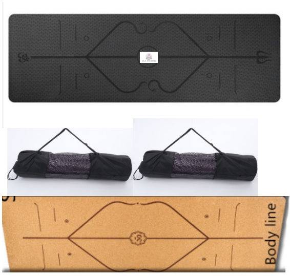 Non Slip TPE Yoga Mat Position Line Beginner - YLORESHOP