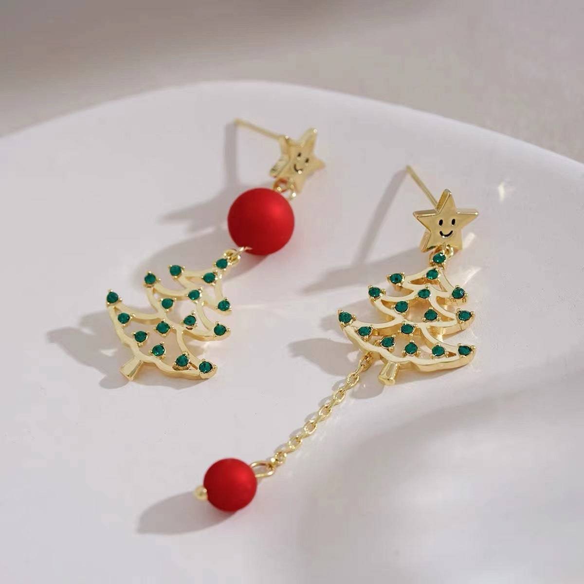 Simple Hollow-out Long Colorful Christmas Tree Tassel Earrings - YLORESHOP