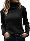 Solid Color Turtleneck Sweater Retro Long Sleeve Sweater - YLORESHOP