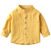 Boys stand collar solid color shirt - YLORESHOP