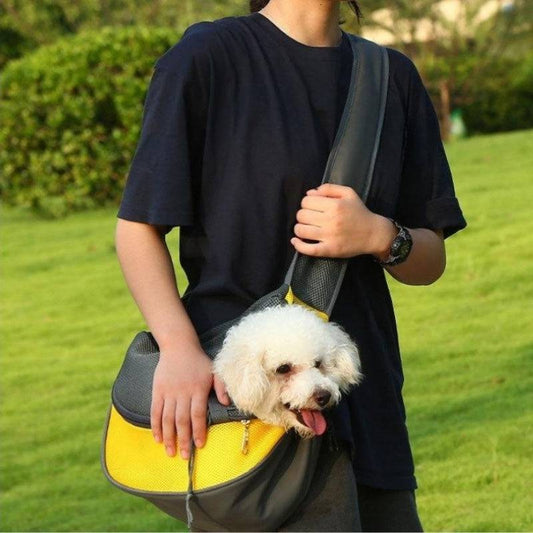 1pc Outdoor Travel Mesh Oxford Pet Puppy Carrier Handbag Pouch Single Shoulder Bag Sling Mesh Comfort Travel Tote Shoulder Bags - YLORESHOP