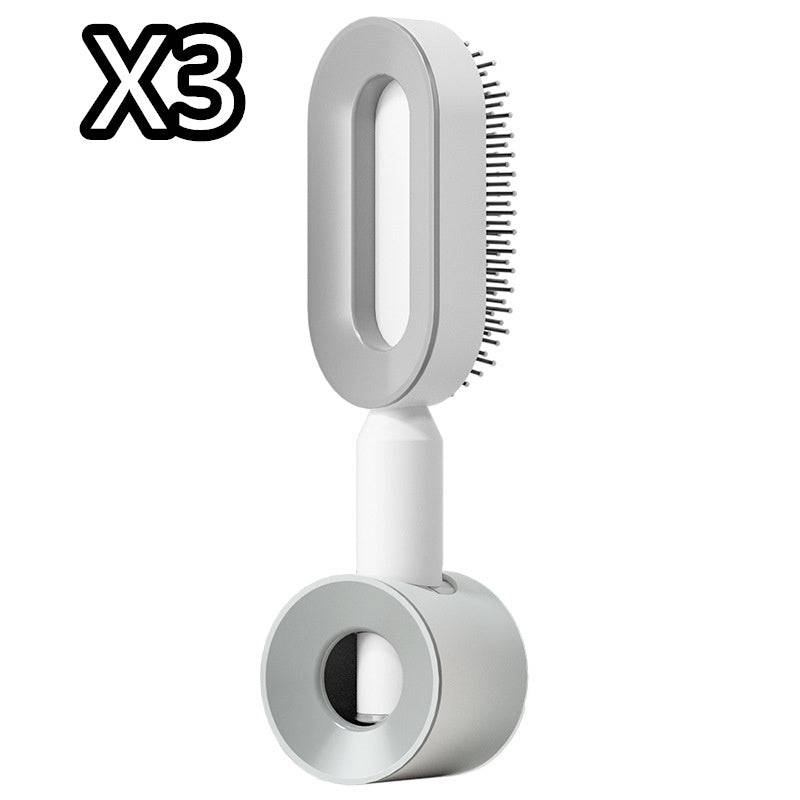 Self Cleaning Hair Brush For Women One-key Cleaning Hair Loss Airbag Massage Scalp Comb Anti-Static Hairbrush - YLORESHOP