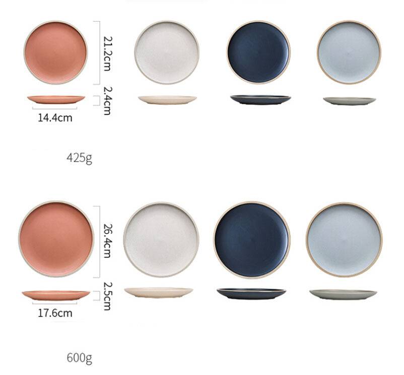 Pure color matte ceramic plate - YLORESHOP