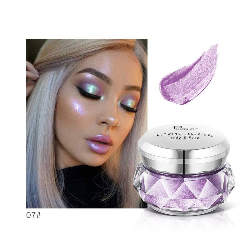 Face Highlighter Jelly Gel Mermaid Eyeshadow Glow Body Glitter Festival Makeup Iluminador Gold Liquid Highlighter Bronzer - YLORESHOP