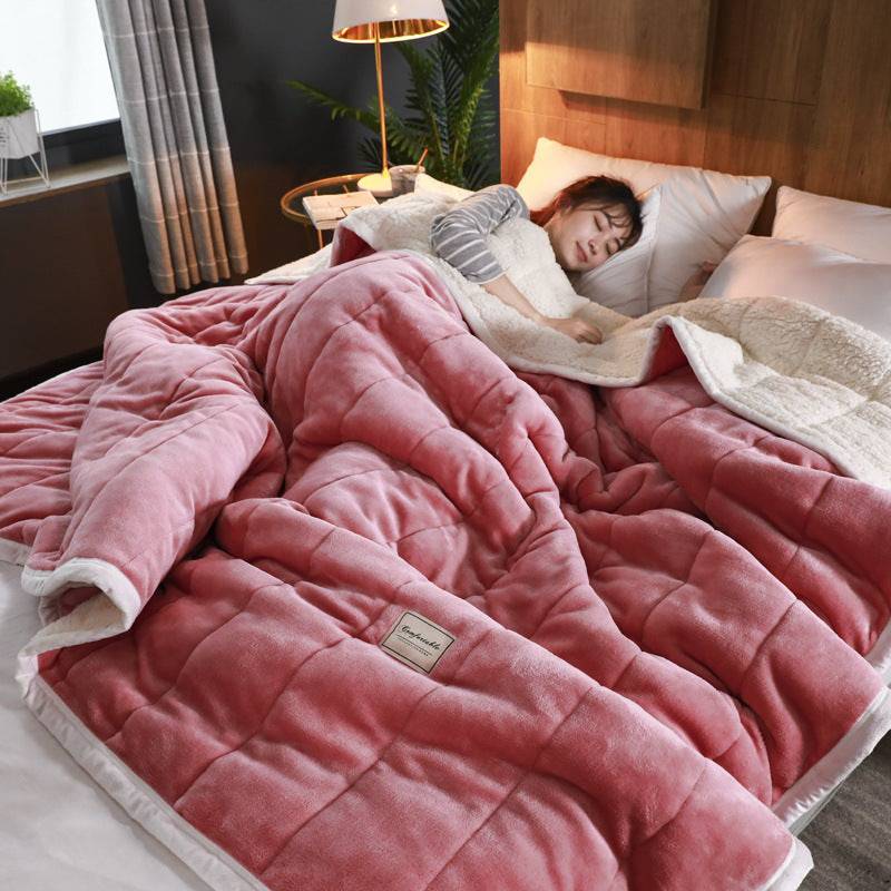 Fleece Blankets And Throws Thick Warm Winter Blankets Home Super Soft Duvet Luxury Solid Blankets On Twin Bedding - YLORESHOP