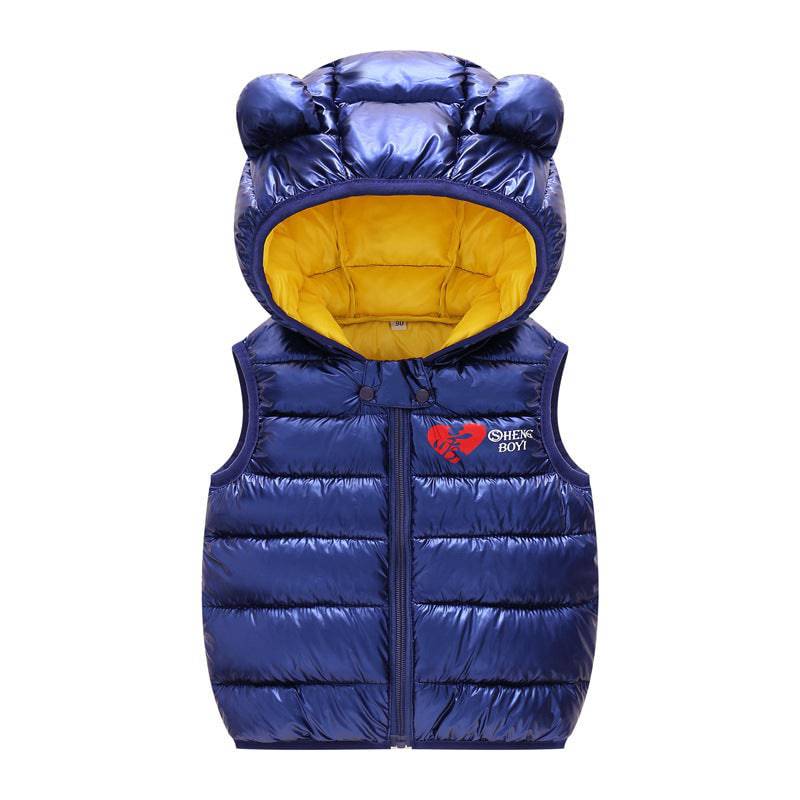 Gilet caldo per bambini Autunno Neonati maschi Gilet senza maniche Gilet per capispalla per bambini Giacche con cappuccio per bambini