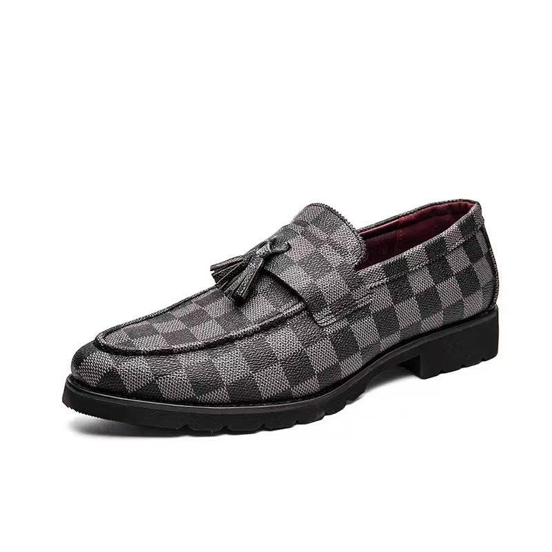 Scarpe da uomo in pelle scozzese Scarpe casual coreane