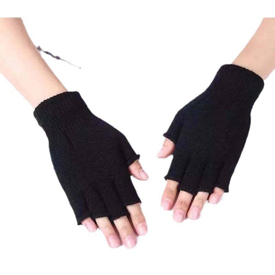 Autumn And Winter Thin Knitted Half Finger Gloves Adult Riding Cold-proof - YLORESHOP