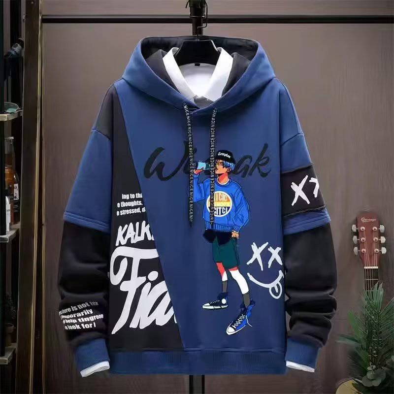 Men's Sweater Men's Printed Stitching Hoodie