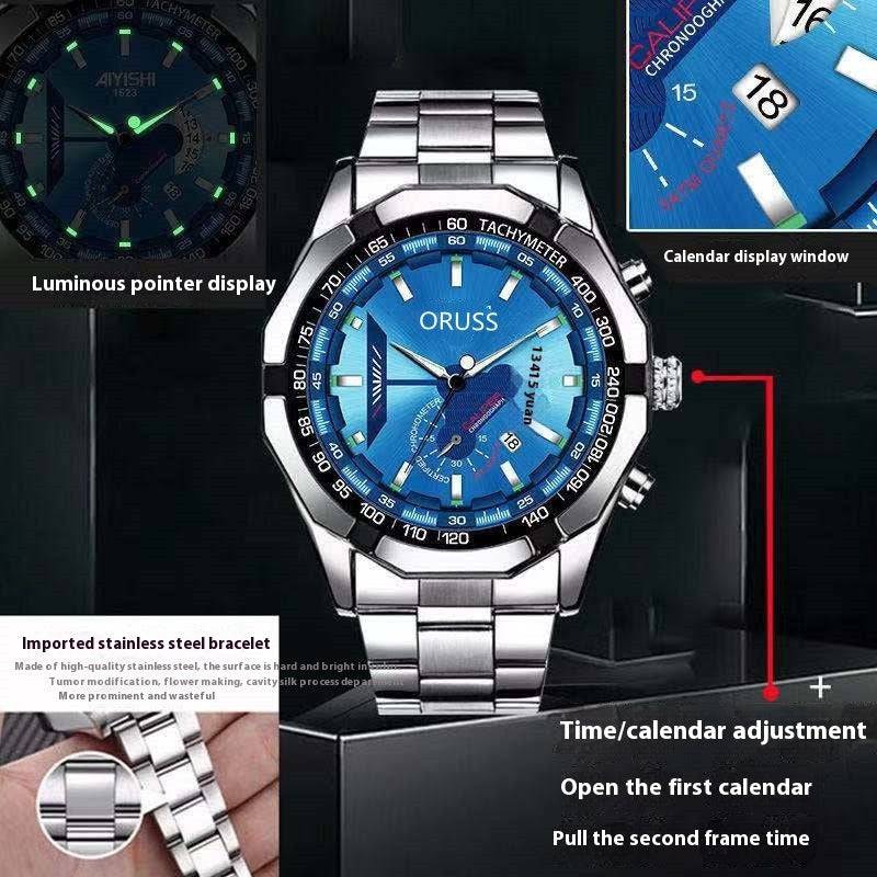 Automatic Movement Watch Men's Calendar Waterproof Luminous Watch - YLORESHOP