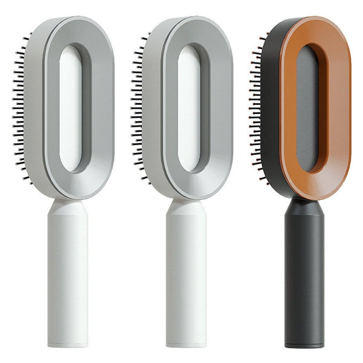 Self Cleaning Hair Brush For Women One-key Cleaning Hair Loss Airbag Massage Scalp Comb Anti-Static Hairbrush - YLORESHOP