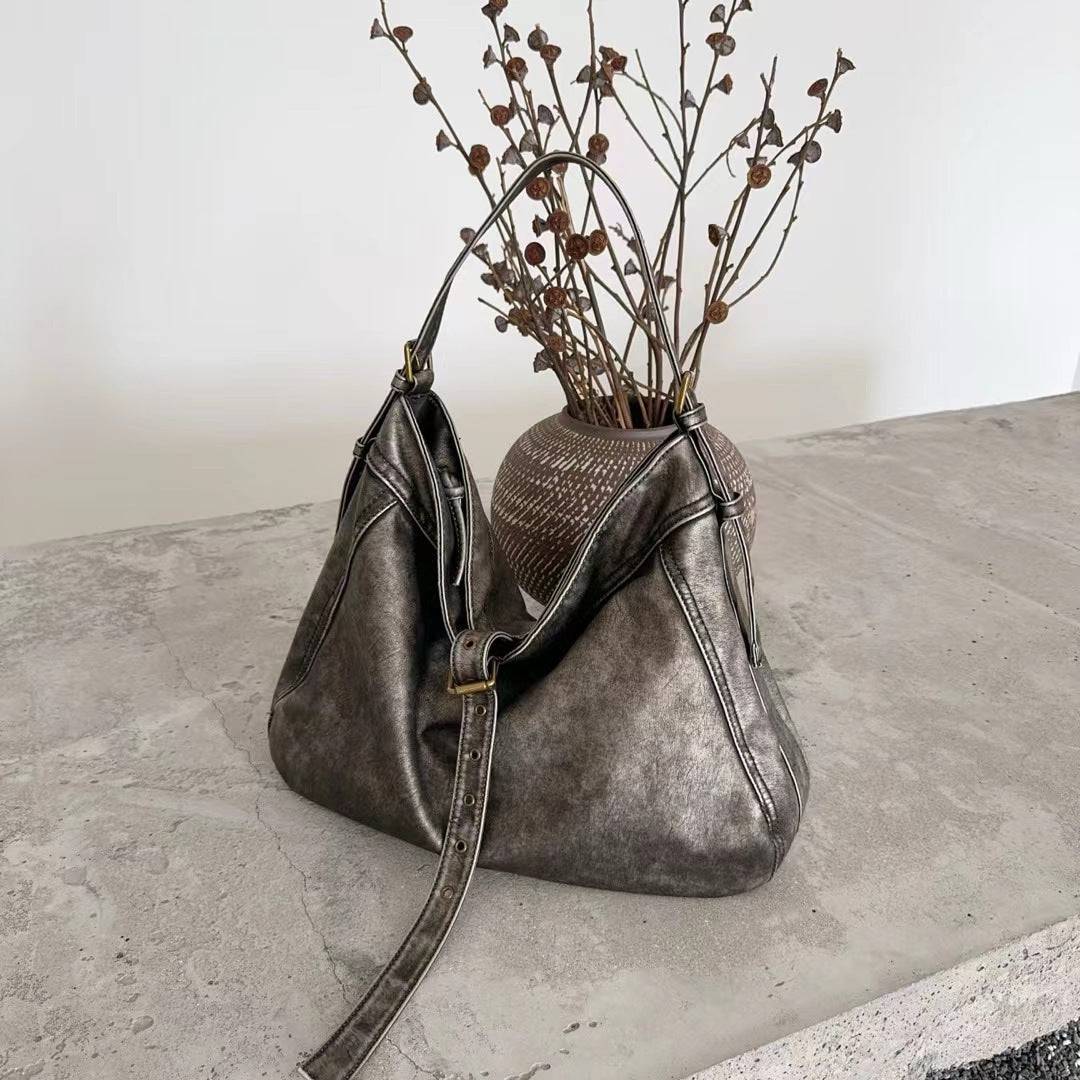 Casual Large Capacity Shoulder Crossbody Belt Buckle Underarm Tote Bag - YLORESHOP