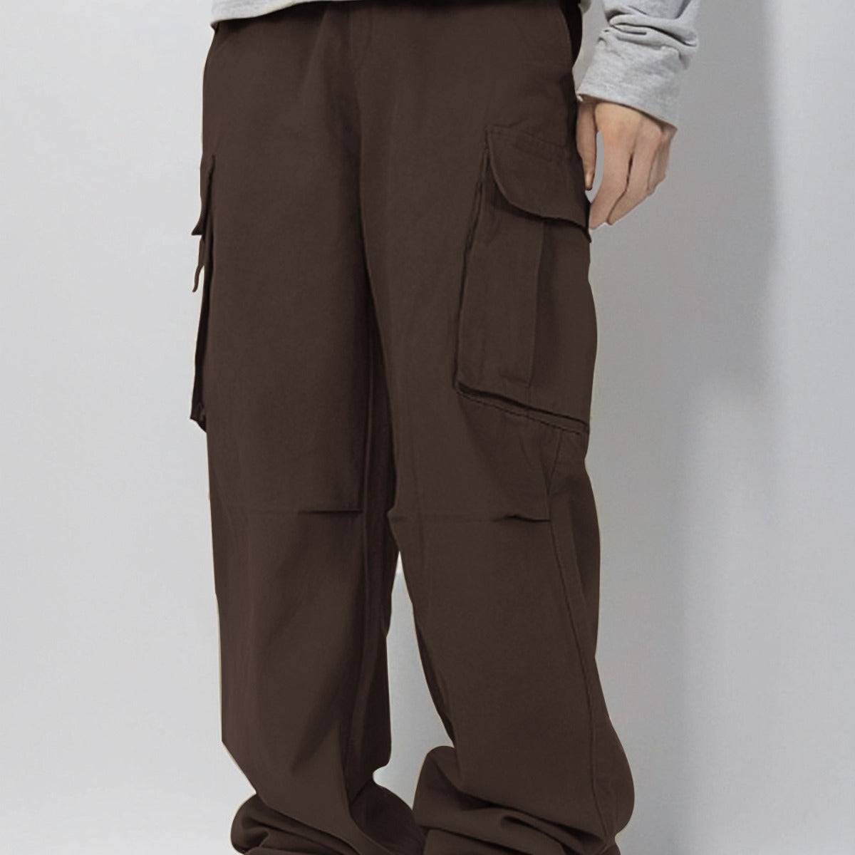 Salopette tascabile tridimensionale Pantaloni casual larghi con lacci funzionali