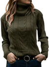 Solid Color Turtleneck Sweater Retro Long Sleeve Sweater - YLORESHOP