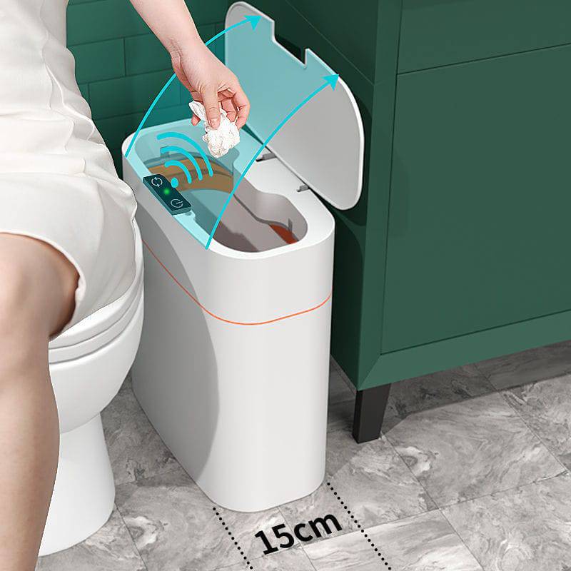 Smart Trash Can With Lid For Bedroom And Living Room Kitchen Storage Box Trash Can Induction Small Car Box Automatic Smart Dustbin Smart Trash Bin - YLORESHOP