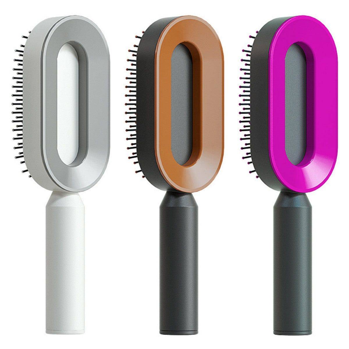 Self Cleaning Hair Brush For Women One-key Cleaning Hair Loss Airbag Massage Scalp Comb Anti-Static Hairbrush - YLORESHOP