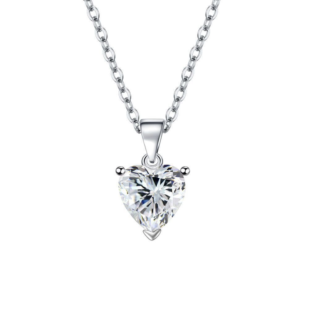 Female Personality Creative Zircon Heart-shaped Pendant Chain Three-piece Suit - YLORESHOP