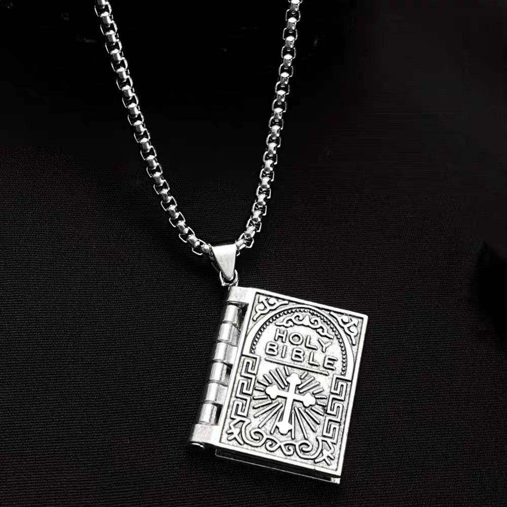 Stylish Pendant Flip-page Book Cross Necklace Fashion Jewelry - YLORESHOP