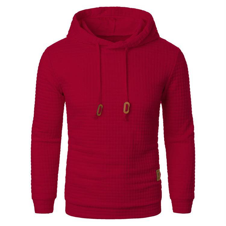 Felpa con cappuccio a maniche lunghe in maglione jacquard da uomo Top sportivo con cappuccio di colore caldo