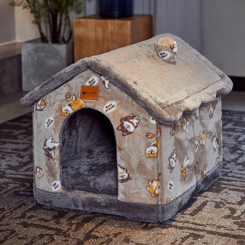 Cuccia pieghevole per cani Cuccia per gatti invernale Villa per cani invernale Cuccia per dormire Nido rimovibile Caldo divano chiuso per caverne Forniture per animali domestici