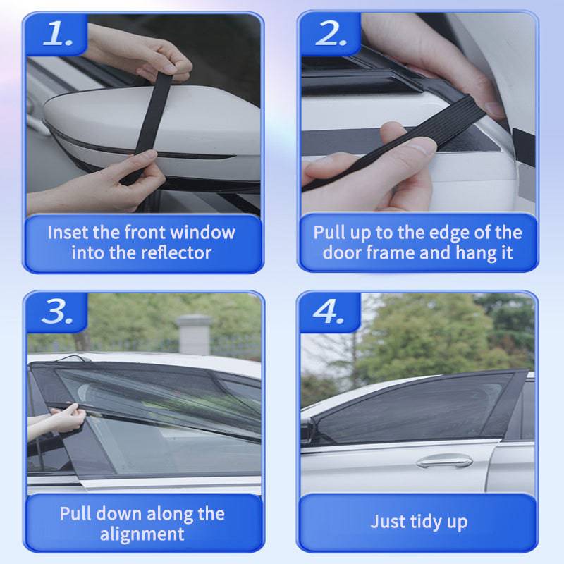 Car Front&amp;Rear Side Curtain Sun Visor Shade Mesh Cover Insulation Anti-mosquito Fabric Shield UV Protector Car Accessories Car Side Window Sunshades Window Screen Door Covers UV Protector