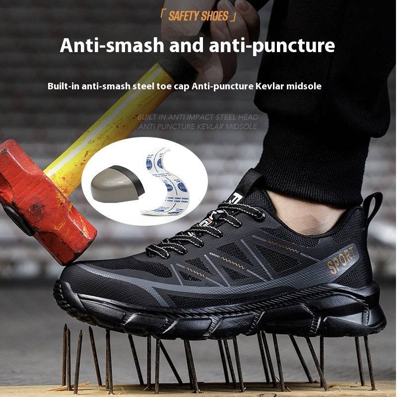 Anti Smashing And Puncture Lightweight Soft Soled Steel Toe Work Shoes