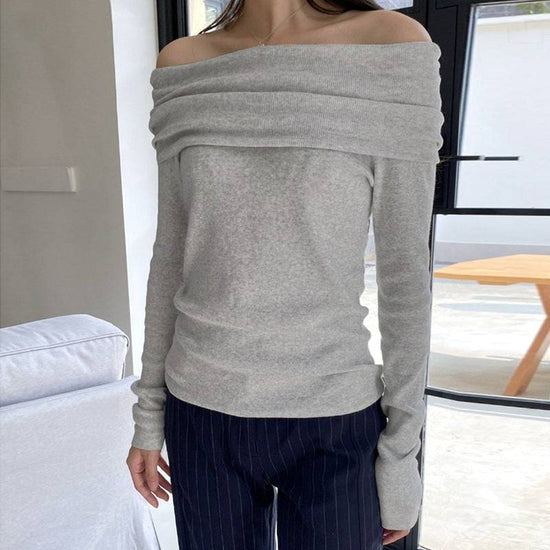 Solid Color Simple Knitting Top For Women - YLORESHOP