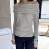 Solid Color Simple Knitting Top For Women - YLORESHOP