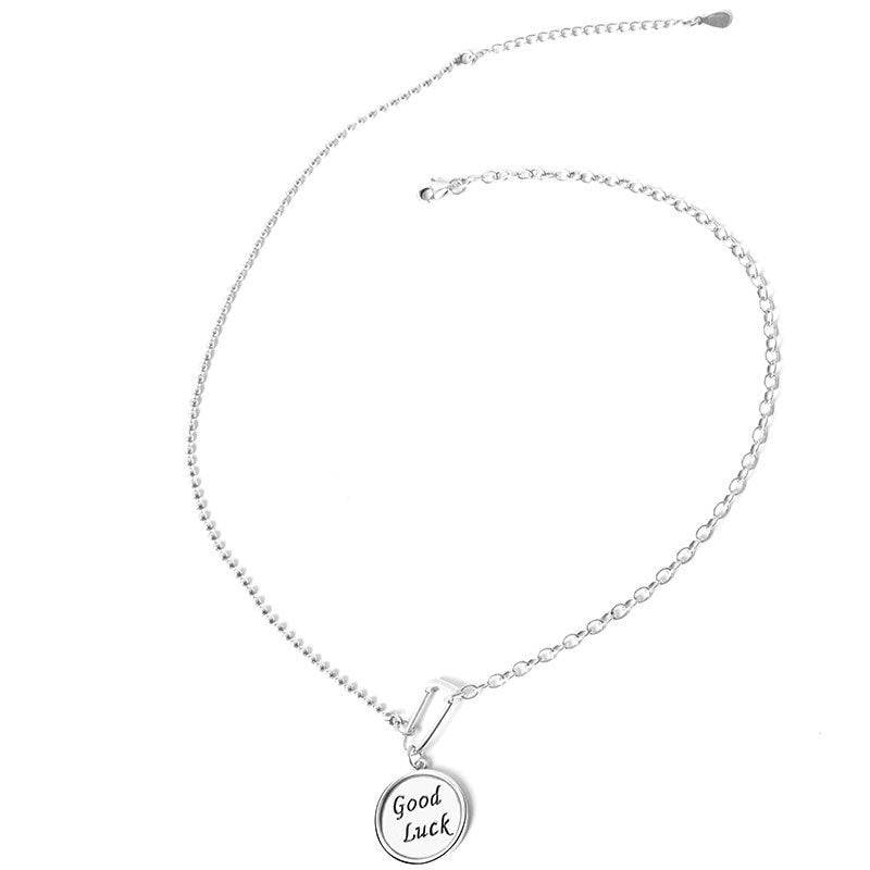 GOODLOCK Lucky Necklace Women's Round Letter - YLORESHOP