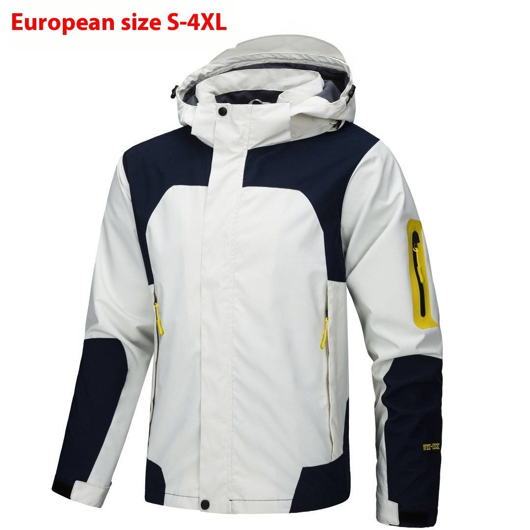 Giacca Shell Giacca da uomo Cappotto sottile con cappuccio impermeabile antivento per esterni