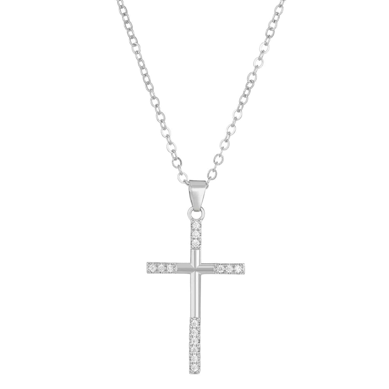 Diamond Cross Necklace Female Cross Pendant Clavicle Chain - YLORESHOP