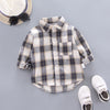 Plaid shirts for boys and girls with wide lapels and long sleeves - YLORESHOP