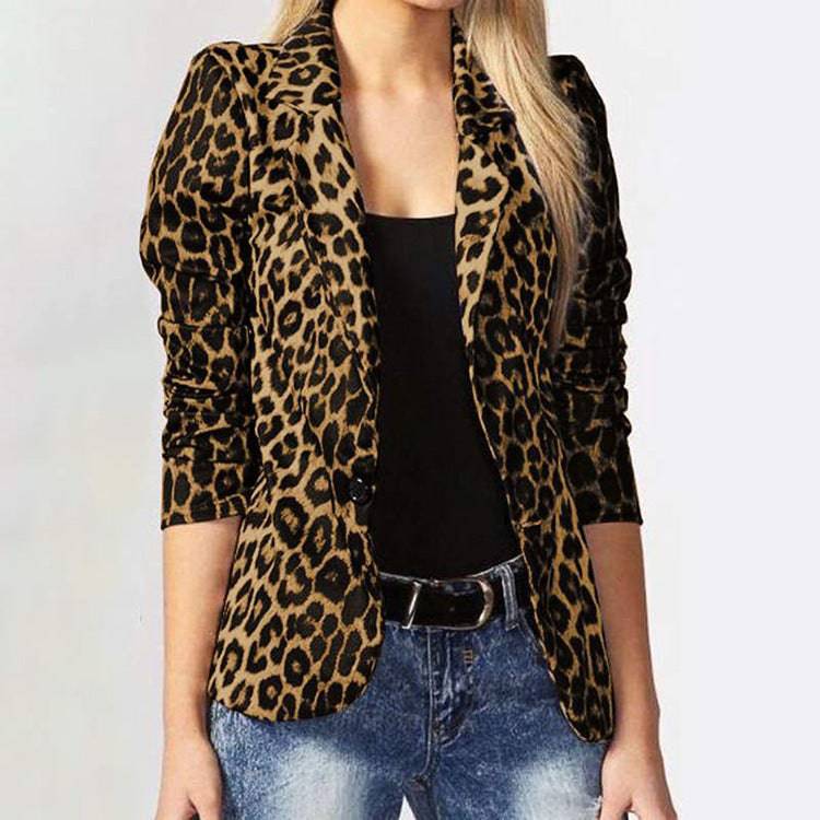 Leopard Print Temperament Commute Thin Small Suit - YLORESHOP