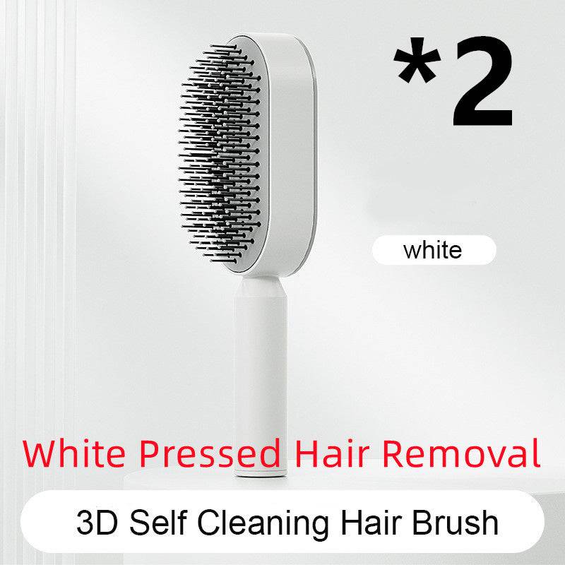 Self Cleaning Hair Brush For Women One-key Cleaning Hair Loss Airbag Massage Scalp Comb Anti-Static Hairbrush - YLORESHOP