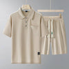 Sports Suit Men's Short-sleeved Thin Lapels T-shirt Shorts Running Leisure Two-piece Set - YLORESHOP
