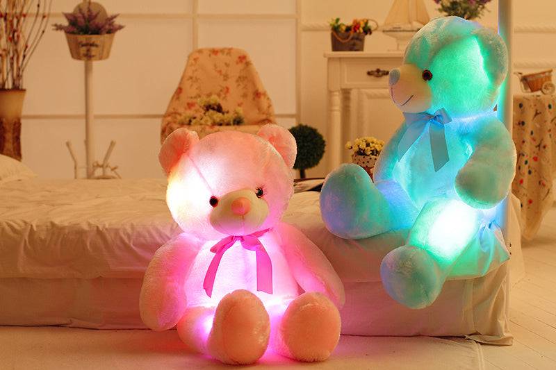 Creativo Light Up LED Orsacchiotto Peluche Peluche Colorato Regalo di Natale incandescente per cuscino per bambini