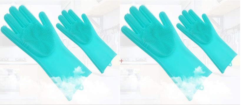 Silicone Heat-resistant Cleaning Brush Scrubbing Gloves - YLORESHOP