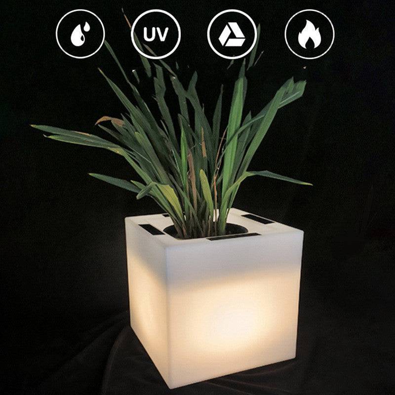 Lampada da giardino per vaso da fiori in plastica impermeabile super luminosa